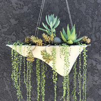 Floating Island Concrete Modern Planter - Hanging planter, long planter, home decor, office planter, gift, modern design, succulent plants